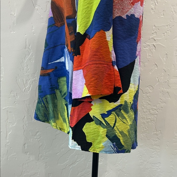 Ali Miles Multicolor Abstract Button Down Shirt NWT - Picture 8 of 11